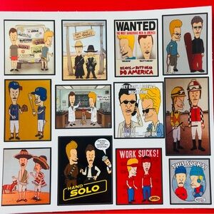 MTV Beavis and Butt-Head Cartoon Sticker Set - Multicolor